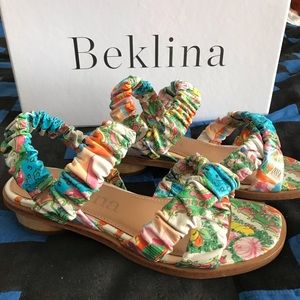 Beklina gathered sandal - multicolor print